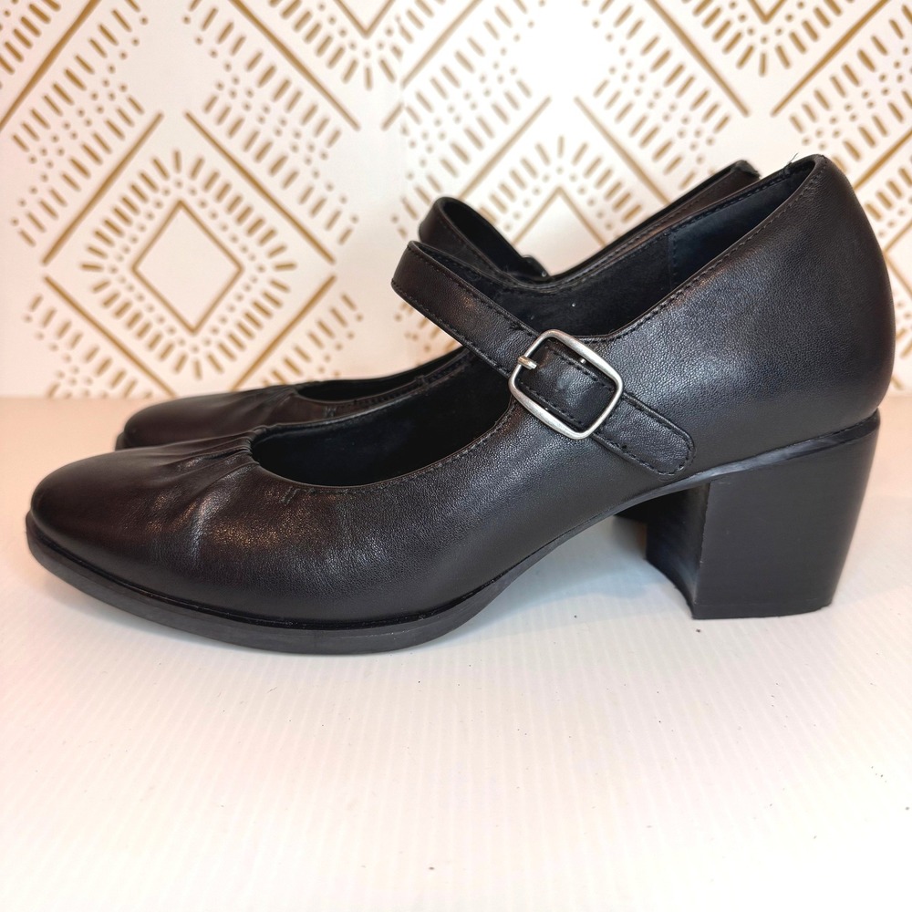 Aetrex Sara Mary Jane Heels Size 9.5 Leather Victorian Whimsigoth Witchy Comfort - Picture 2 of 11